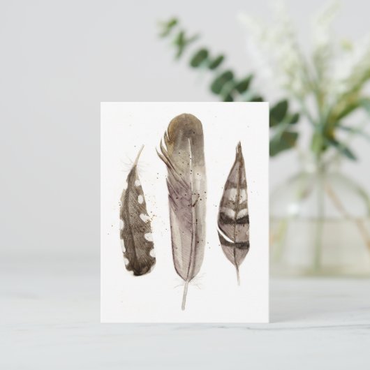 Earthtone Feathers II Briefkaart (Staand voorkant)