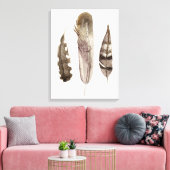 Earthtone Feathers II Canvas Afdruk (Insitu (Woonkamer))