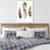 Earthtone Feathers II Canvas Afdruk (Insitu (Slaapkamer))