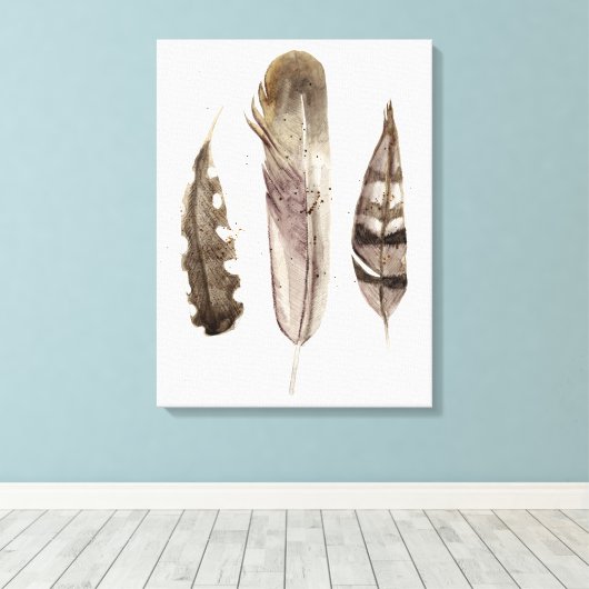 Earthtone Feathers II Canvas Afdruk (Insitu (Houten vloer))