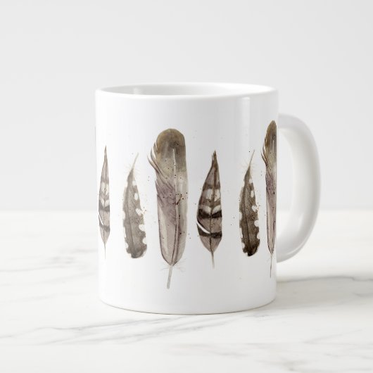 Earthtone Feathers II Grote Koffiekop (Voorkant rechts)