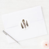 Earthtone Feathers II Ronde Sticker (Envelop)