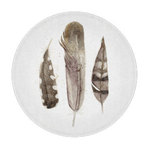 Earthtone Feathers II Snijplank