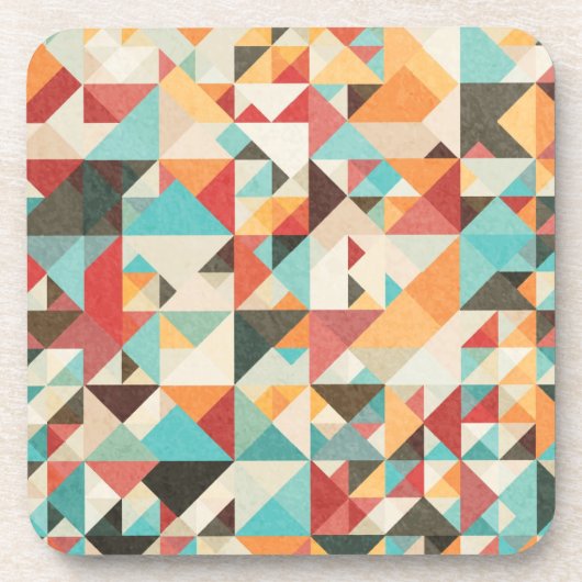 Earthtone Geometric Pattern Bier Onderzetter (Voorkant)