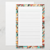 Earthtone Geometric Pattern Briefpapier (Voorkant / Achterkant)