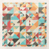 Earthtone Geometric Pattern Glazen Onderzetter (Voorkant)