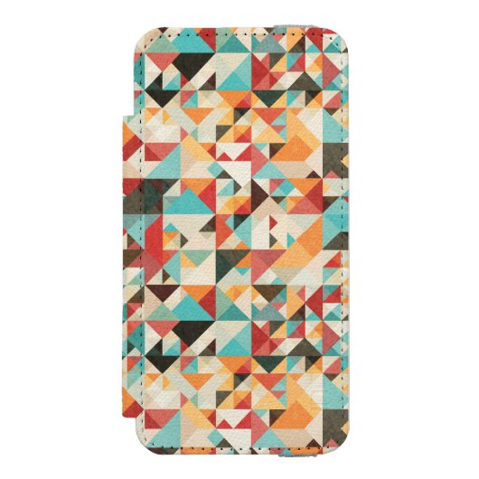 Earthtone Geometric Pattern Incipio iPhone Portemonnee Hoesje (Voorkant Agenda)