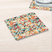 Earthtone Geometric Pattern Kartonnen Onderzetters (Schuin)