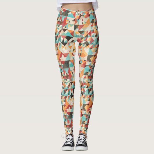 Earthtone Geometric Pattern Leggings (Voorkant)