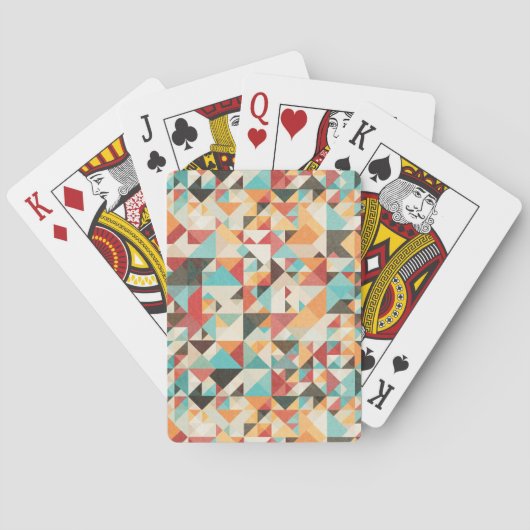 Earthtone Geometric Pattern Pokerkaarten (Achterkant)