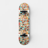 Earthtone Geometric Pattern Skateboard (Voorkant)