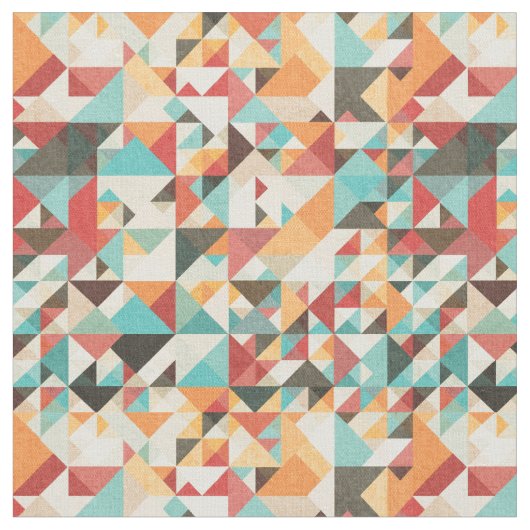 Earthtone Geometric Pattern Stof (Close Up)