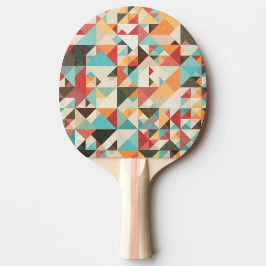 Earthtone Geometric Pattern Tafeltennisbatje (Voorkant)