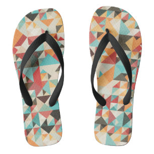 Earthtone Geometric Pattern Teenslippers