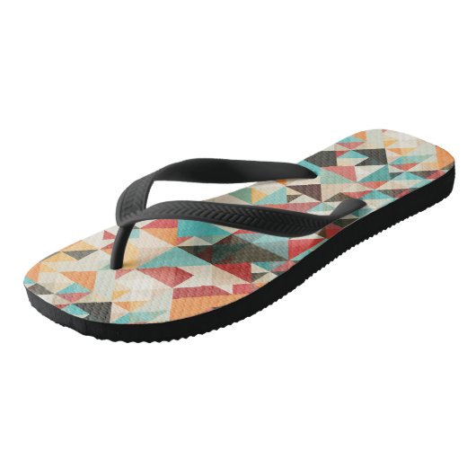 Earthtone Geometric Pattern Teenslippers (Schuin)