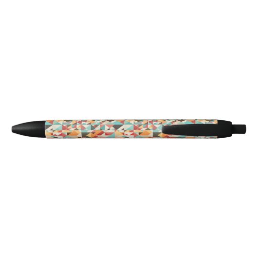 Earthtone Geometric Pattern Zwarte Inkt Pen (Achterkant)