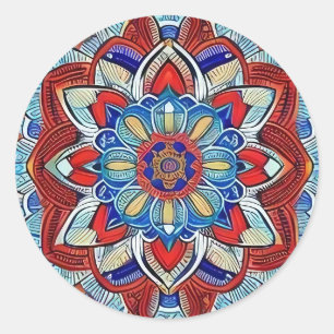 Earthtone Mandala Ronde Sticker