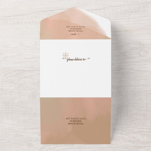 Earthtone Mountain Avontuur All In One Uitnodiging (Buitenkant)