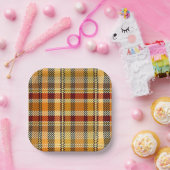 Earthtone Plaid Paper Party Plates Papieren Bordje (Feest)