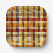Earthtone Plaid Paper Party Plates Papieren Bordje (Voorkant)
