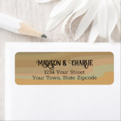 Earthtone Retro Swirls Bruiloft Retouradres Etiket (Insitu)