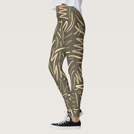 Earthtone Scribble-Leggings Leggings (Links)