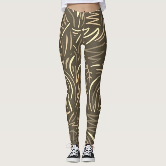 Earthtone Scribble-Leggings Leggings (Voorkant)