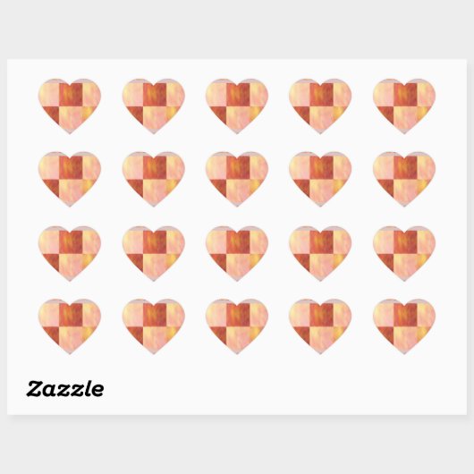 Earthtone Skies Tiles Heart Stickers (Vel)