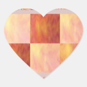 Earthtone Skies Tiles Heart Stickers (Voorkant)
