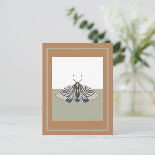 Earthtones Boho Butterfly Colorblock Briefkaart (Staand voorkant)
