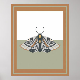 Earthtones Boho Butterfly Colorblock Poster