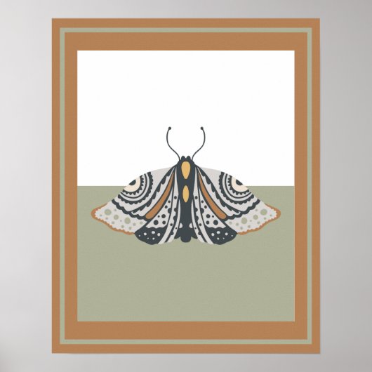 Earthtones Boho Butterfly Colorblock Poster (Voorkant)