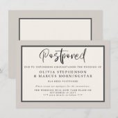 Earthtones - Moderne mededeling uitstel evenement Kaart (Voorkant / Achterkant)