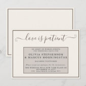 Earthtones Uitgestelde Evenement Love is Patient Kaart (Voorkant / Achterkant)