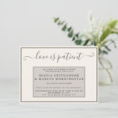 Earthtones Uitgestelde Evenement Love is Patient Kaart (Staand voorkant)
