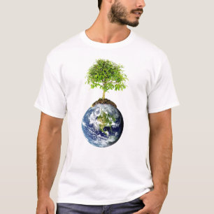 EarthTree met E.O. Wilson Quote op Terug T-shirt