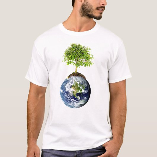 EarthTree met E.O. Wilson Quote op Terug T-shirt (Voorkant)