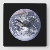    EARTHWALL CLOCK VIERKANTE KLOK (Voorkant)