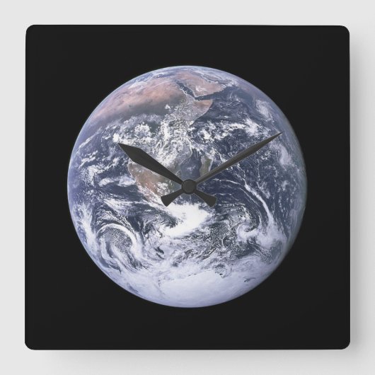 EARTHWALL CLOCK VIERKANTE KLOK (Voorkant)