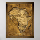 Earthy 2D Africa Map Art Poster (Voorkant)
