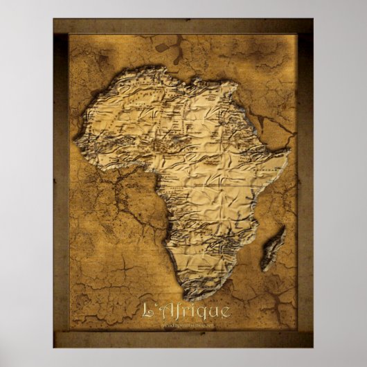 Earthy 2D Africa Map Art Poster (Voorkant)