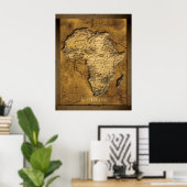 Earthy 2D Africa Map Art Poster (Thuiskantoor)