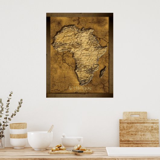 Earthy 2D Africa Map Art Poster (Keuken)