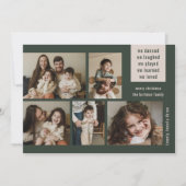 Earthy 5 Photo Collage Year Review Kerstmis Green Feestdagenkaart (Voorkant)