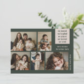 Earthy 5 Photo Collage Year Review Kerstmis Green Feestdagenkaart (Staand voorkant)