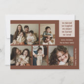 Earthy 5 Photo Collage Year Review Kerstmis Rust Feestdagenkaart (Voorkant)