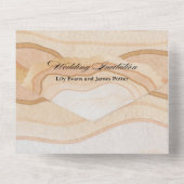 Earthy Abstract Watercolor Agate Wedding All In One Uitnodiging (Achterkant)