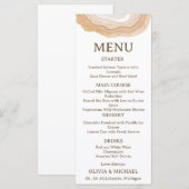 Earthy Abstract Watercolor Agate Wedding Menu Card (Voorkant / Achterkant)