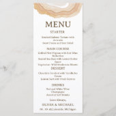 Earthy Abstract Watercolor Agate Wedding Menu Card (Voorkant)