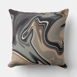 Earthy Abstract Waves with Neutral Tones  Kussen